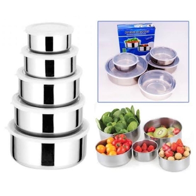 Picture of Protect fresh box, high quality stainless steel box body food grade plastic cover 5 pcs