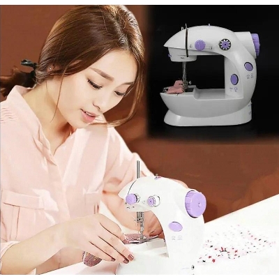 Picture of 1pcs Portable Mini Sewing Machine With Foot Pedal and Adapter{tailor machin} - White