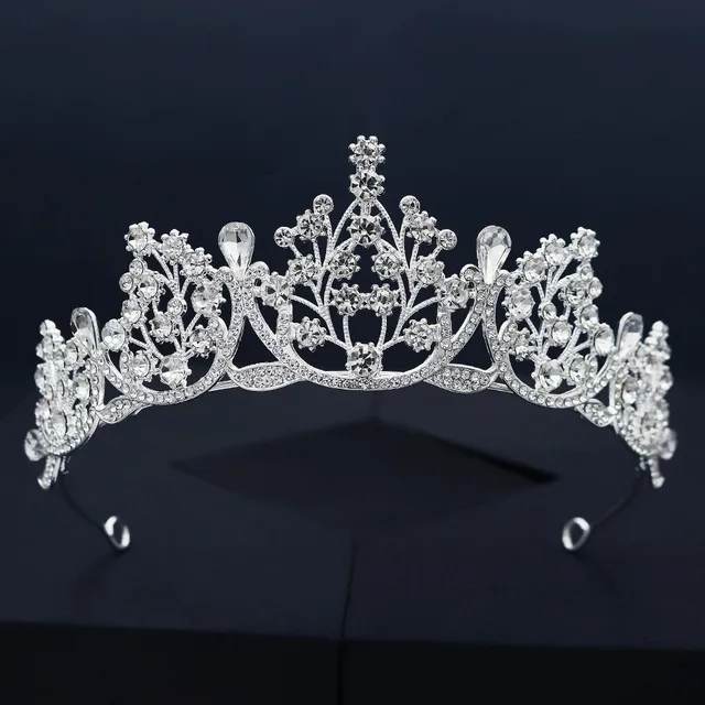 Picture of Rhinestone Crown Crystal Headpieces for Womens - Silver