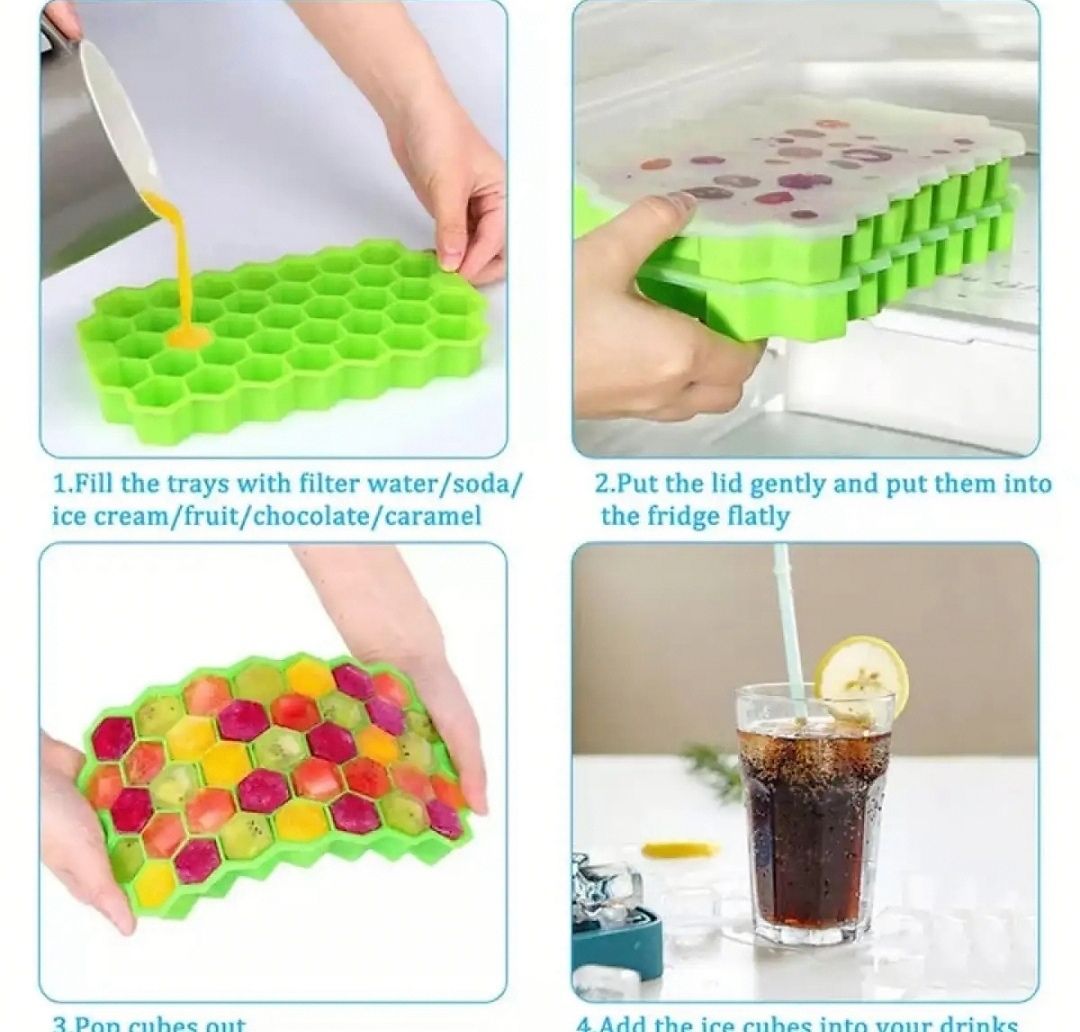 Picture of Silicone lce Cube Tray 37 Cavity lce-making Box - Multicolor