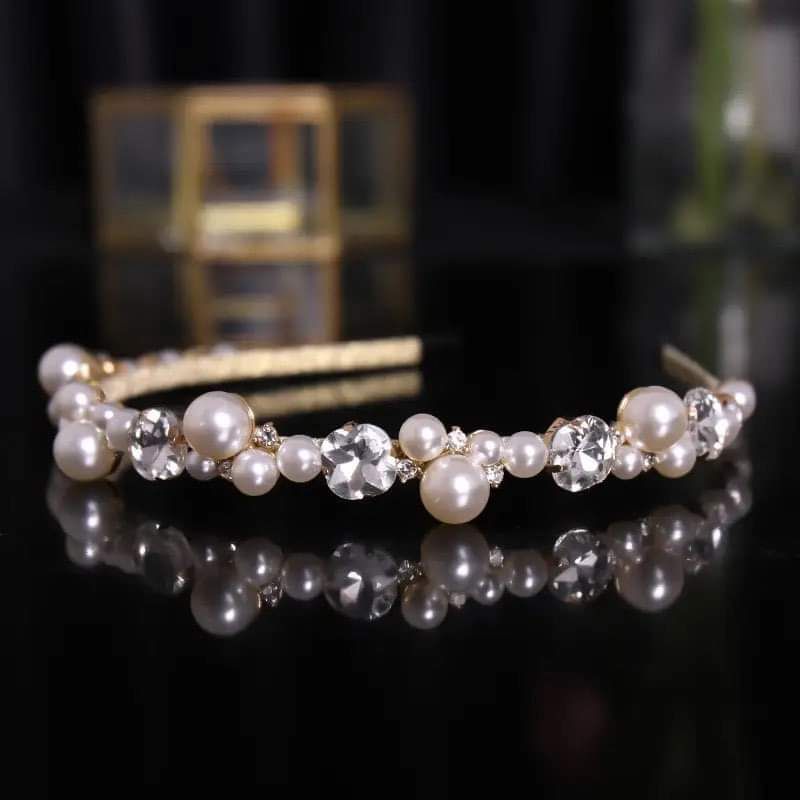 Picture of pearl stones hair band_Hijab pin women girl accessories - Silver - Int: One size