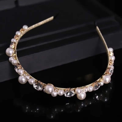 Picture of pearl stones hair band_Hijab pin women girl accessories - Silver - Int: One size