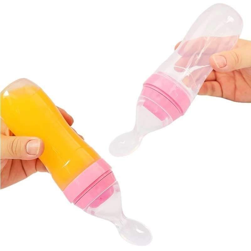 Picture of 1pcs Silicone Baby Squeeze spoon Food Feeder - Multicolor