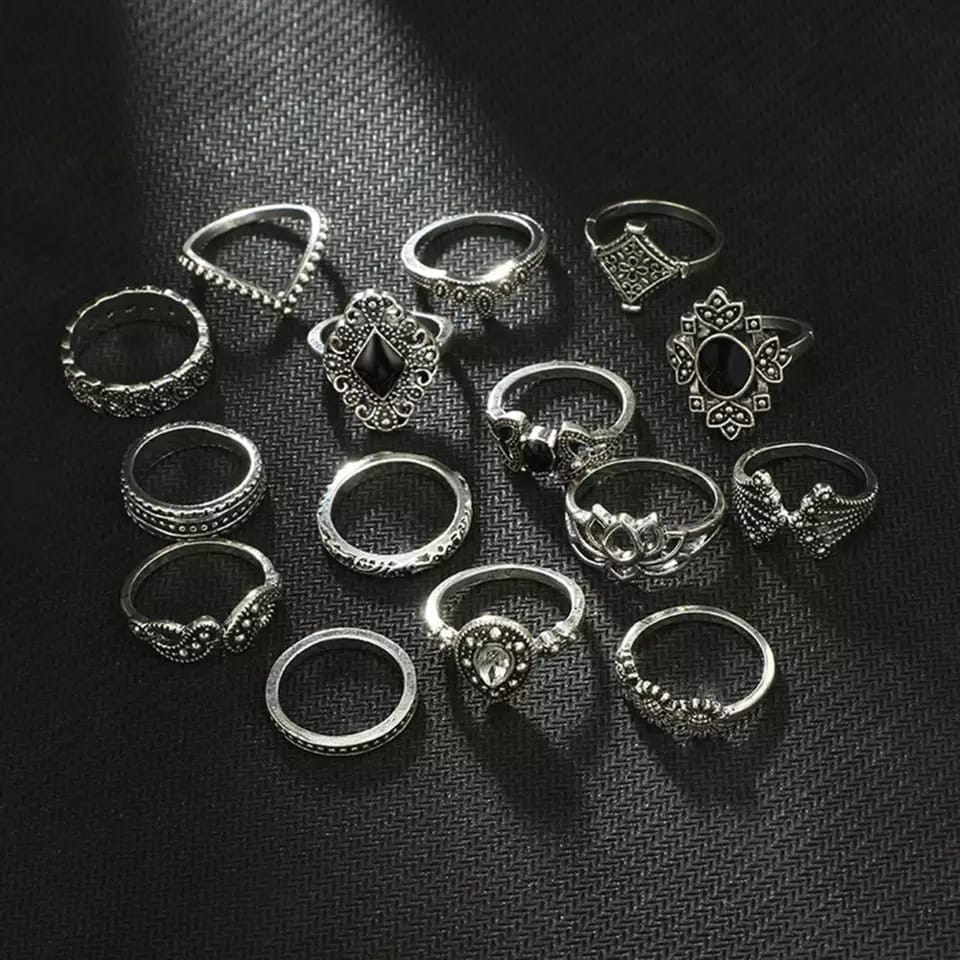 Picture of 15pcs Rings Set For Women Fashion Rings Couple Rings - Silver