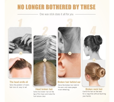 Picture of Hair Wax Stick Easy Avocado Hair Styling Stick No Residue Broken Hair Artifact Hair Wax Styling Accessories