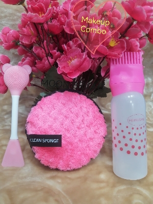 Picture of 3 in 1 set,Makeup Remover,Oil pot,face cleaning Brush,Makeup Set Multi Colour for Women and Girls - Multicolor