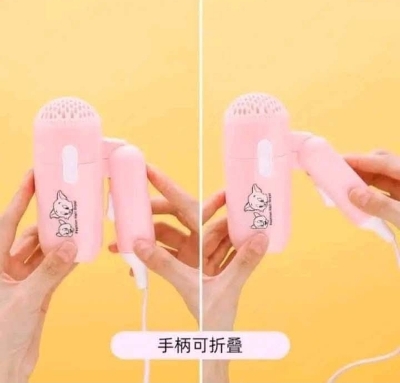 Picture of Fashion Mini Folding Hair Dryer For Women Two-Speed Wind Hair Dryer Salon Brush Hair Dryer - Multicolor