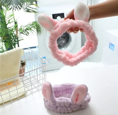 Picture of Korean Rabbit Cute Hair Band Wide-sided Face Wash Headband Sports Headband Bangs Headband 1pcs - Multicolor - Free Size