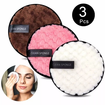 Picture of 3pcs combo 3 colour  Make Up Remover Clean Sponge Puff sponge - 3pcs multi color