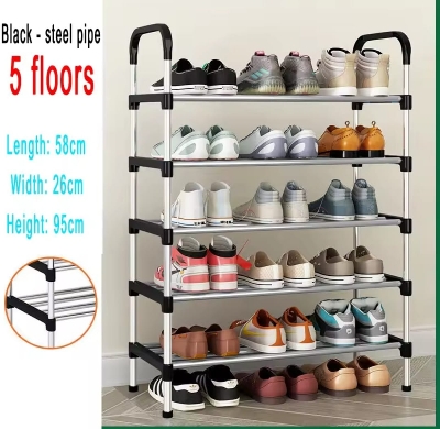 Picture of light weight Shoe Rack 5 Layer Dustproof Household Doorstep Shoe Cabinet Storage Space Saving Assembly Of Small S - Multicolor