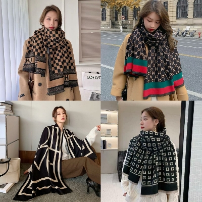 Picture of Luxury Scarf Women Winter Warm Bufanda Shawl Wraps Thick Print For Female