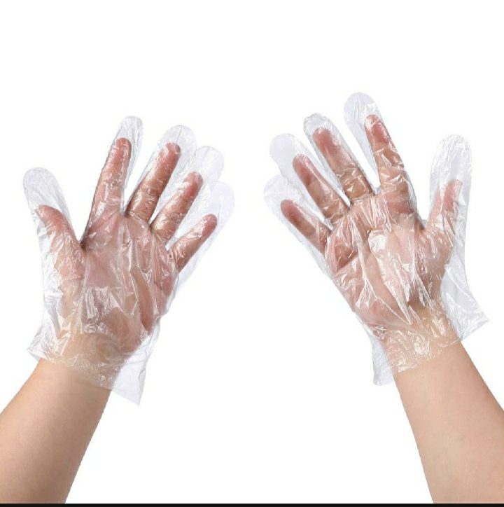 Picture of China Super Household Gloves Hygienic Transparent Gloves 100 pcs packet - White - Int: One size