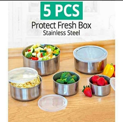 Picture of Protect Fresh Box 5 Pieces High Quality Stainless Steel Ware Set - Silver