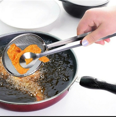 Picture of Stainless Steel Net Folder Oil Drain Food Clip Strainer