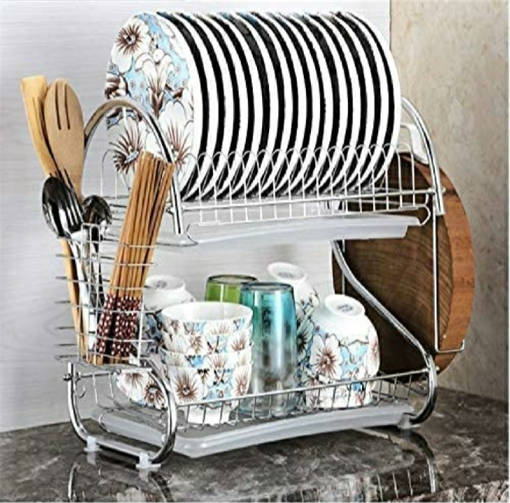 Picture of 2 Layer Dish Drainer Rack Stainless Steel - Silver
