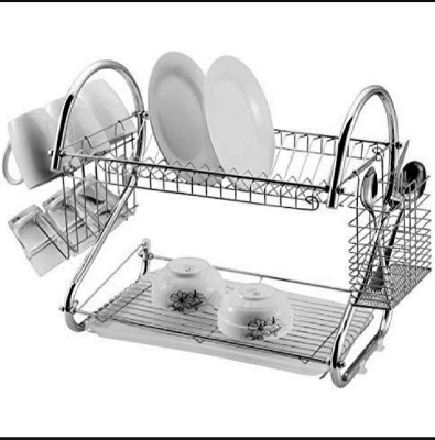 Picture of 2 Layer Dish Drainer Rack Stainless Steel - Silver