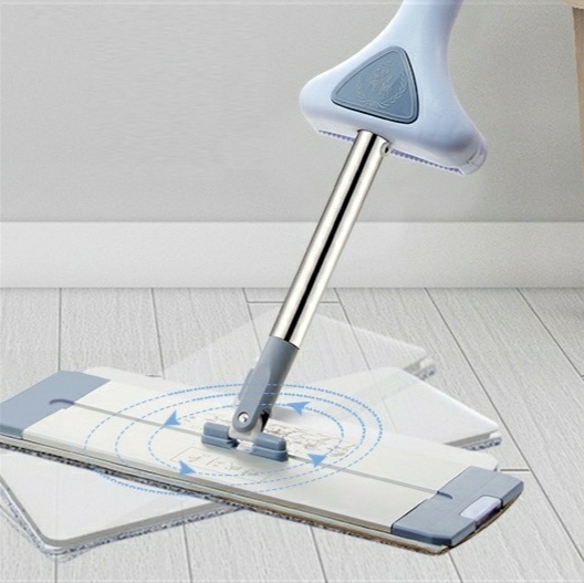 Picture of Mop New 42CM Aluminum Alloy Panel Flat Mop For Lazy People Without Hand Washing Flat Mop With Thick Rod Flat Mop For Home Use - Multicolor