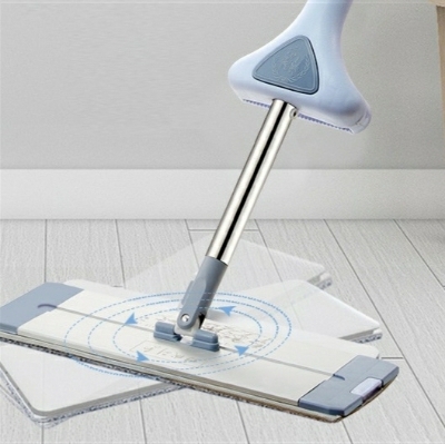 Picture of Mop New 42CM Aluminum Alloy Panel Flat Mop For Lazy People Without Hand Washing Flat Mop With Thick Rod Flat Mop For Home Use - Multicolor