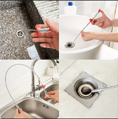 Picture of Bathroom Toilet Kitchen Sink Cleaning Accessories Stainless Steel Sewer Dredge Prevent Clogging Clean Dirty Hair