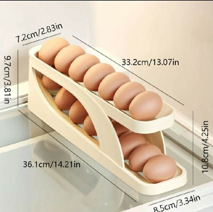 Picture of Automatic Roll-Down Double-Layer Egg Organizer, Automatic Scrolling Egg Dispenser Holder - Multicolor