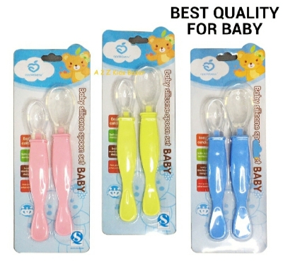 Picture of 2pcs set Silicone Feeding Spoon For Baby - Multicolor