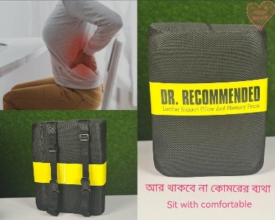 Picture of Back Support Pillow for chair  DR. Recommended Lumbar Support Pillow - Black