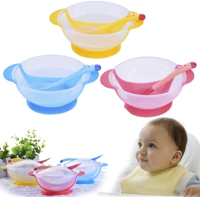 Picture of 1pcs Children Feeding spoon and bowl set for bsby - Multicolor