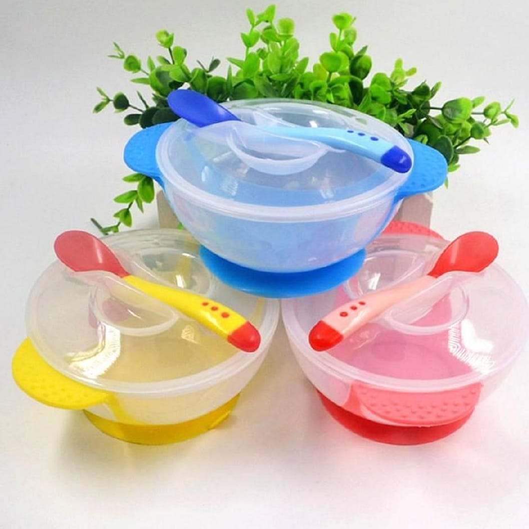 Picture of 1pcs Children Feeding spoon and bowl set for bsby - Multicolor