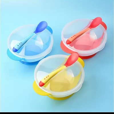 Picture of 1pcs Children Feeding spoon and bowl set for bsby - Multicolor