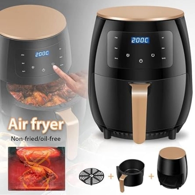 Picture of Silver Crest Extra Large Capacity 6 Liter Digital LED Touch Screen Without Oil Automatic Shut-Off Air Fryer