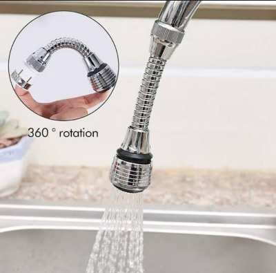 Picture of Turbo Flex 360 Instant Hands Free Faucet Swivel Spray Sink Hose for kitchen, bathroom & outdoor - Silver