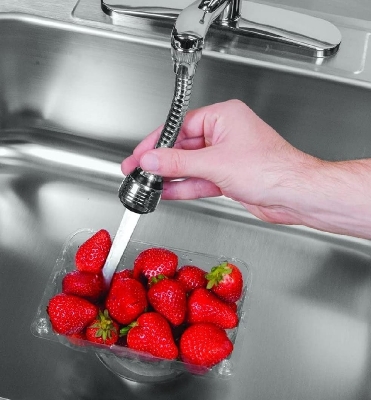 Picture of Turbo Flex 360 Instant Hands Free Faucet Swivel Spray Sink Hose for kitchen, bathroom & outdoor - Silver