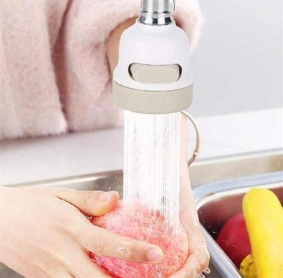 Picture of Multifunctional Kitchen Faucet Tap with Water Purifier - 360° Rotating, 3-Level Water Flow, Filtered Water Tap - Off White