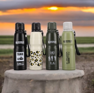 Picture of 500ML Army Fan Stainless Steel Camouflage Water Bottle Wide Mouth Double Wall Vacuum Sport Water Bottle - Multicolor