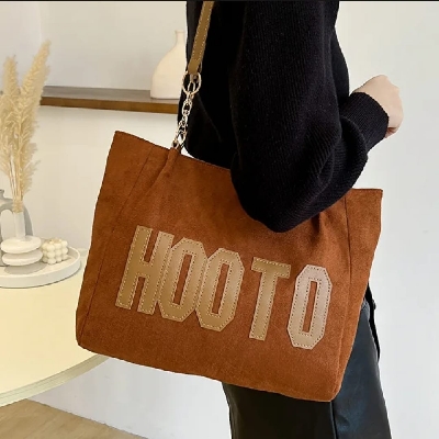 Picture of Women's Canvas Handbag, Solid Document Initiative Bag, Hooo Bags,Campus Bag for Office, College, Work, Travel Handbags