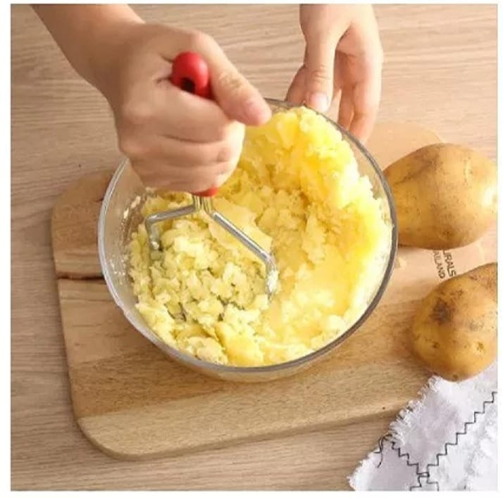 Picture of Stainless Steel Potato Masher With Plastic Handle, Food Press For Fruit And Vegetable - Vegetable Cutter