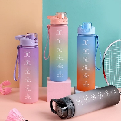 Picture of High Quality 1L Water Bottle Purple Blue Pink Black Color Trending Water Bottle