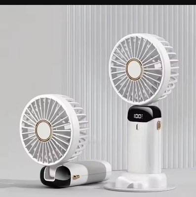 Picture of Mini Personal Rechargeable Hand Held Fan,LED digital display fan Battery Operated USB Small Fan with 5 Speeds