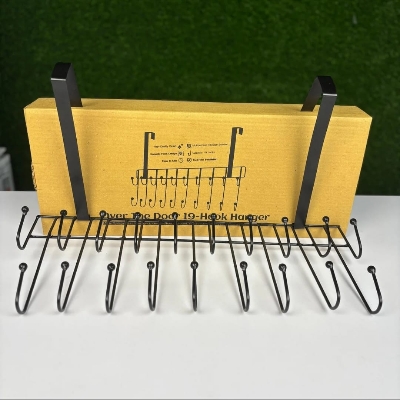 Picture of Over The Door 19-Hook Hanger 1ps - Black