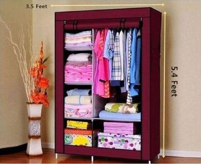 Picture of Cloth Rail Wardrobe With Protective Cover - Multi Color - Wardrobe - Multicolor
