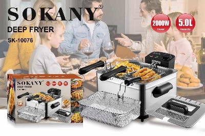 Picture of 5Litre Certificate Commercial Stainless Steel Electric Fryer Professional Chips Fryer for Household Use - Multicolor