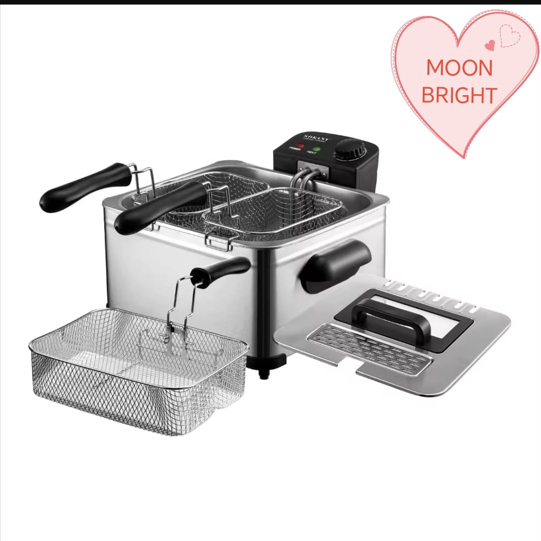Picture of 5Litre Certificate Commercial Stainless Steel Electric Fryer Professional Chips Fryer for Household Use - Multicolor
