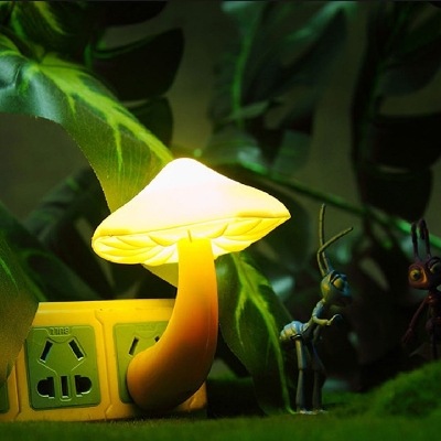 Picture of Product details of Warm Mushroom LED Night Light Room Decor EU Plug Light-control Sensor Wall Socket Lamp Light Home Bedroom Decoration  • Warm Mushroom LED Night Light with light-Adorable mushroom shape perfect for room decoration - Multicolor