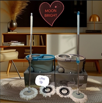 Picture of Make Cleaning a 360-Degree Floor Cleaning Spin Mop with Wheels & Mop Bucket Set with Removable Basket-Unique Choice For Household Cleaning 1pcs - Multicolor