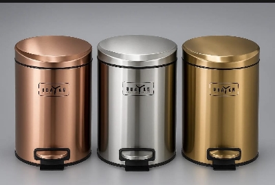 Picture of Rubbish Bin 5L Household Stainless Steel Step Pedal Trash Can Dustbin Garbage Container - Multicolor