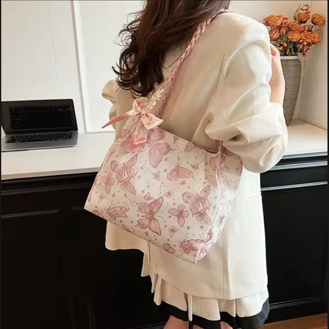 Picture of Shoulder Bag Butterfly College Student Commuter Bag Trendy And Fashionable