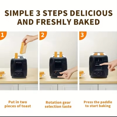 Picture of Electric Bread Toaster Breakfast Maker 2 Slice toast Breakfast Sandwich Maker - Multicolor