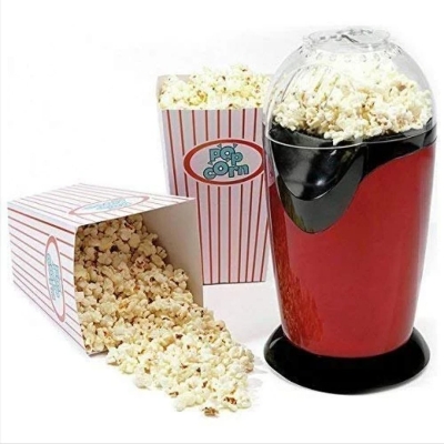 Picture of Electric Corn Popcorn Maker Household Automatic Mini Air Popcorn Making Machine DIY Corn Popper - Red
