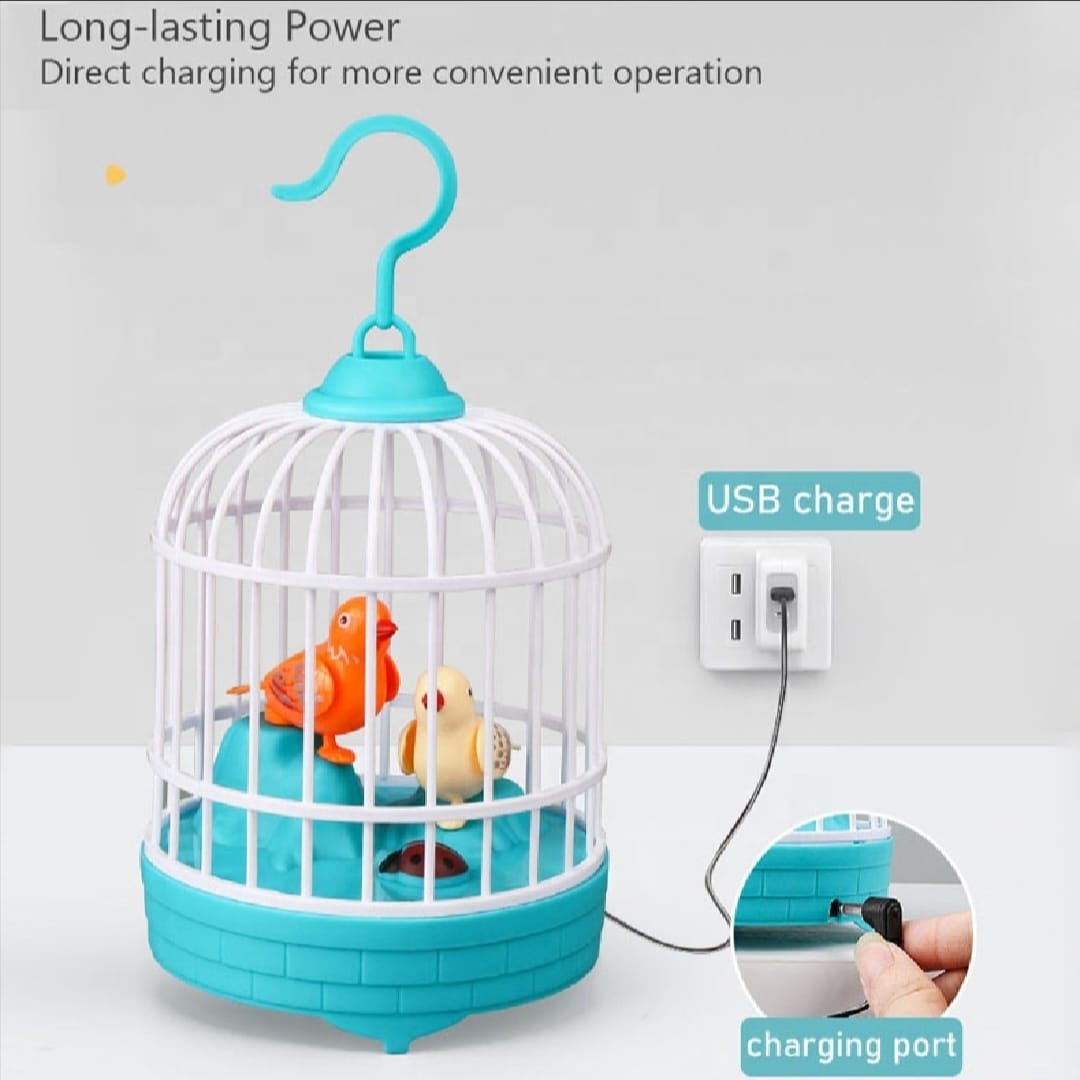 Picture of Singing and Talking Chirping Toy Bird Interaction for Office Preschool Home Decor Talking Bird - Multicolor