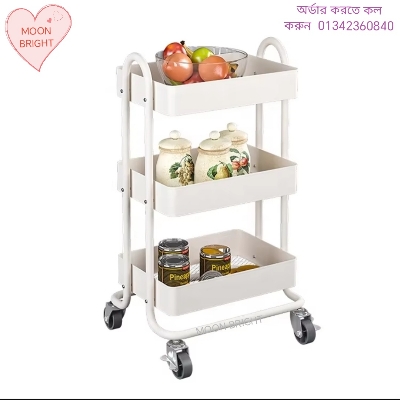 Picture of Premium 3-Layer Multi-Purpose Movable Storage Trolley – Steel Utility Cart